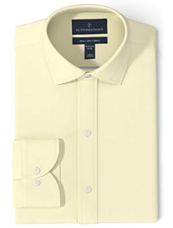 Amazon Brand - Buttoned Down Men's Slim Fit Spread Collar Pinpoint Dress Shirt