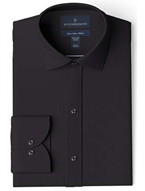 Amazon Brand - Buttoned Down Men's Slim Fit Spread Collar Pinpoint Dress Shirt