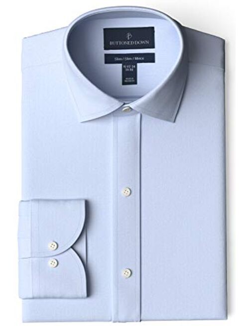 Amazon Brand - Buttoned Down Men's Slim Fit Spread Collar Pinpoint Dress Shirt