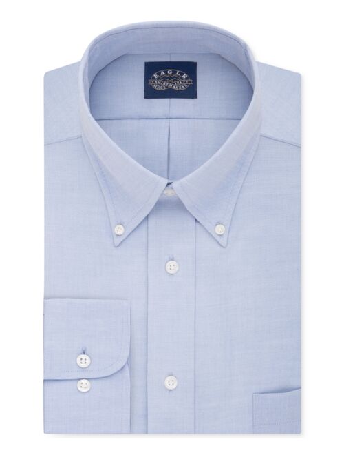 Eagle Men's Classic-Fit Stretch Collar Non-Iron Solid Long Sleeve Dress Shirt