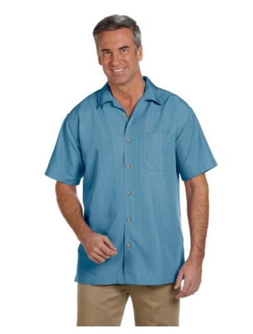 Harriton Men's Barbados Textured Camp Shirt