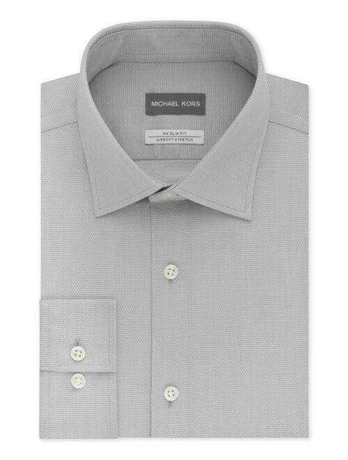 Michael Kors Men's Slim-Fit Non-Iron Airsoft Stretch Performance Solid Dress Shirt