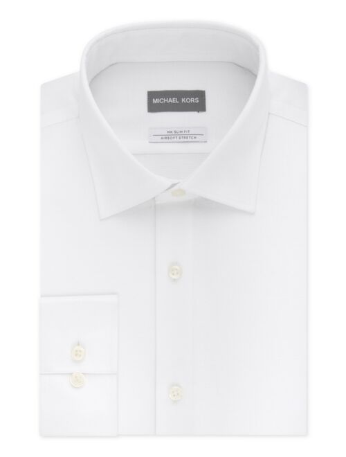 Michael Kors Men's Slim-Fit Non-Iron Airsoft Stretch Performance Solid Dress Shirt