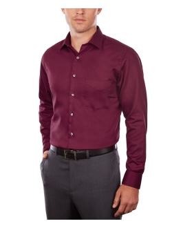 Men's Classic/Regular Fit Long Sleeve Stretch Wrinkle Free Sateen Dress Shirt