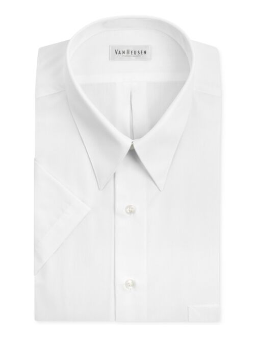 Van Heusen Poplin Solid Short-Sleeve Dress Shirt