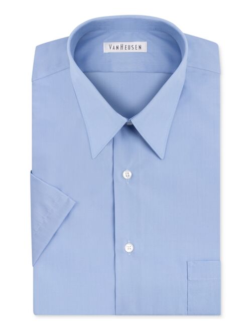 Van Heusen Poplin Solid Short-Sleeve Dress Shirt