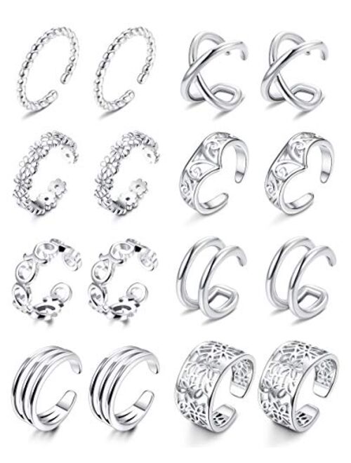 ORAZIO 8 Pairs Ear Cuff Earrings Helix Cartilage Lip Clip On Wrap Earrings Non-piercing Fake Nose Ring Adjustable Fashion Jewelry for Women