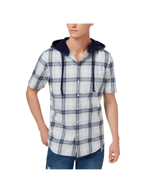 American Rag Mens Hooded Ian Button Up Shirt