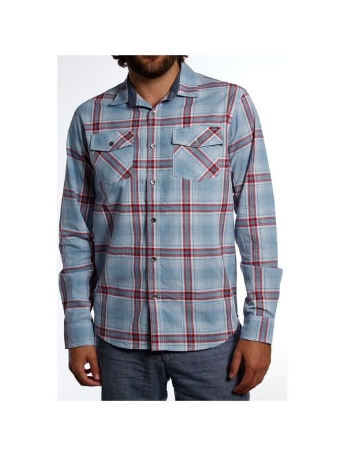 Distortion Men's Standard Fit Long Sleeve 2-Pocket Button-Down Shirt.