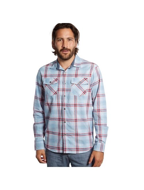 Distortion Men's Standard Fit Long Sleeve 2-Pocket Button-Down Shirt.