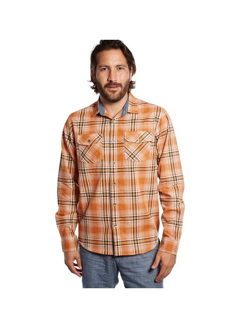 Distortion Men's Standard Fit Long Sleeve 2-Pocket Button-Down Shirt.