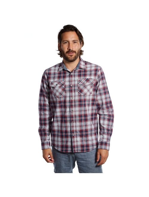 Distortion Men's Standard Fit Long Sleeve 2-Pocket Button-Down Shirt.