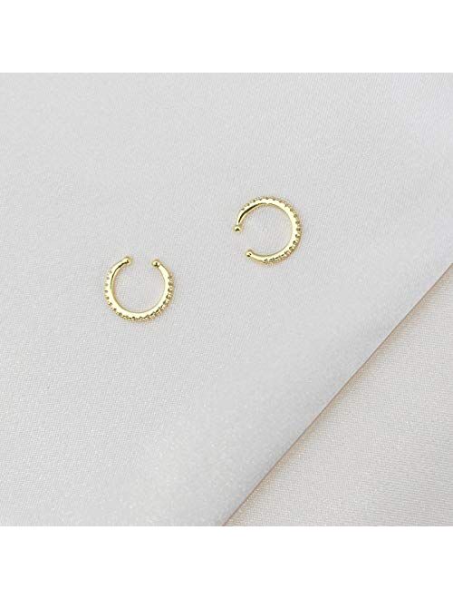 18K Gold Ear Cuff Earrings for Women - Set of 2 Cuff Earrings - Ear Cuffs - Small Hoop Earrings - No Piercing Hoops - Tiny Hoops