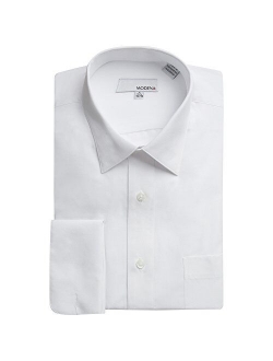 Modena Mens Regular & Contemporary (Slim) Fit French Cuff Solid Dress Shirt Colors