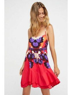 Intimately Free People Sweet Lucy Slip Mini Dress Printed Embroidered S 211768