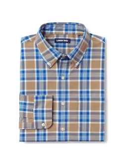 Big and Tall Lands' End Plaid Poplin Button-Down Shirt