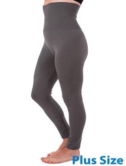 Tummy Control High Waist Compression Legging Top Pants Fleece Lined Plus Size XL 2XL