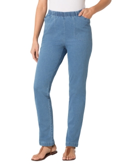 Woman Within Women's Plus Size Tall Straight Leg Fineline Jean Jean