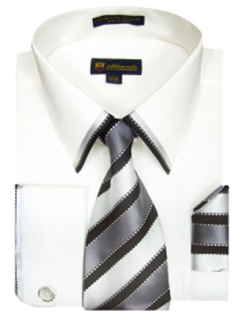 Men's Dress shirt With French Cuff, Tie & Hanky SG23