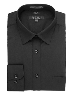 Marquis Men's Slim Fit Solid Dress Shirt