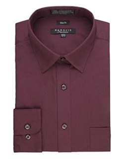 Marquis Men's Slim Fit Solid Dress Shirt