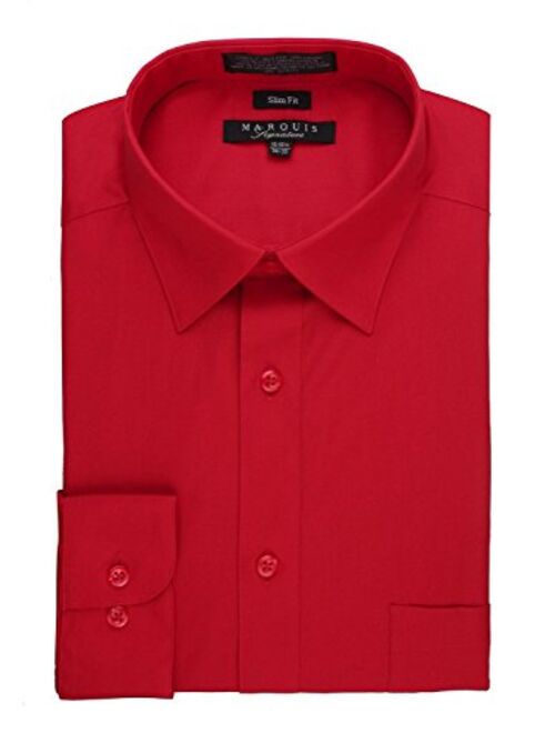 Marquis Men's Slim Fit Solid Dress Shirt