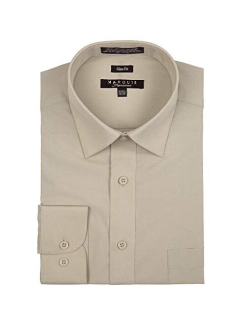 Marquis Men's Slim Fit Solid Dress Shirt