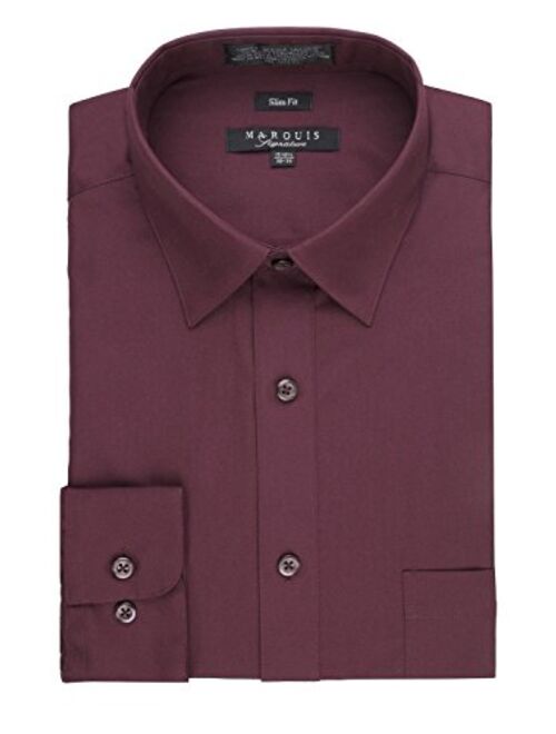 Marquis Men's Slim Fit Solid Dress Shirt