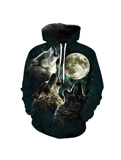 Volanic Unisex 3D Graphic Printed Hoodie Pullover Sweatshirt