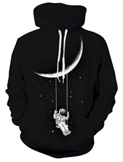 UNIFACO Unisex 3D Graphic Printed Hoodies Novelty Cool Galaxy Milk Pullover Hooded Sweatshirt