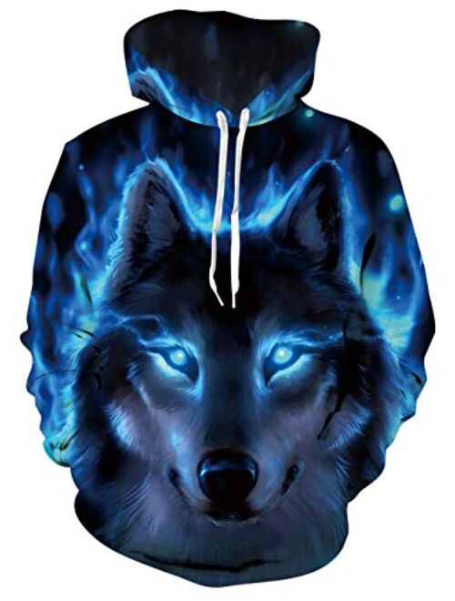 UNIFACO Unisex 3D Graphic Printed Hoodies Novelty Cool Galaxy Milk Pullover Hooded Sweatshirt