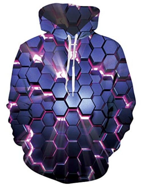 UNIFACO Unisex 3D Graphic Printed Hoodies Novelty Cool Galaxy Milk Pullover Hooded Sweatshirt