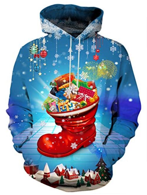 Yasswete Unisex 3D Graphic Printed Drawstring Hoodies Pullover Sweatshirts with Big Pockets