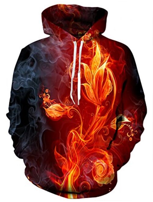 Yasswete Unisex 3D Graphic Printed Drawstring Hoodies Pullover Sweatshirts with Big Pockets