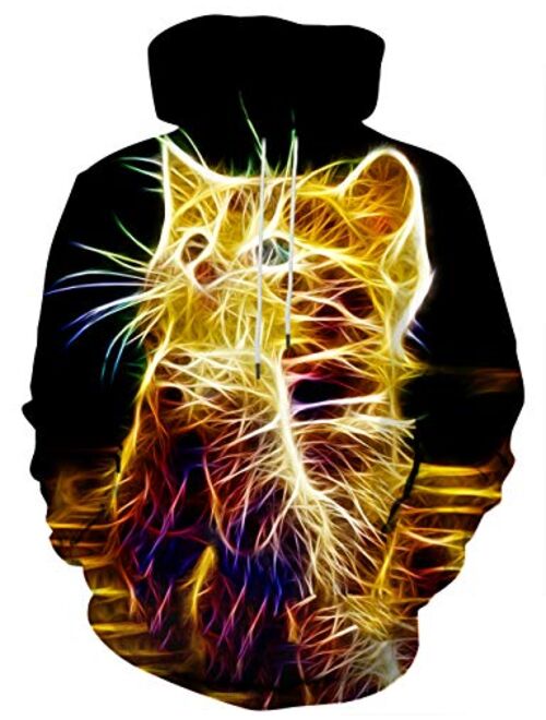 Yasswete Unisex 3D Graphic Printed Drawstring Hoodies Pullover Sweatshirts with Big Pockets