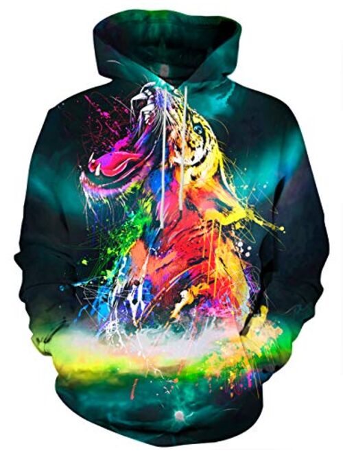 Yasswete Unisex 3D Graphic Printed Drawstring Hoodies Pullover Sweatshirts with Big Pockets