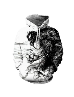 TAKUSHI HF Unisex Fashion Galaxy 3D Graphic Printed Pullover Hoodies Hooded Sweatshirts