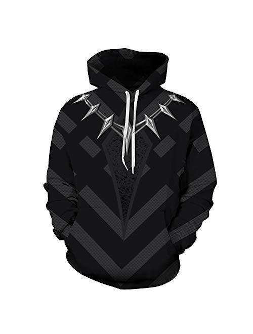 TAKUSHI HF Unisex Fashion Galaxy 3D Graphic Printed Pullover Hoodies Hooded Sweatshirts