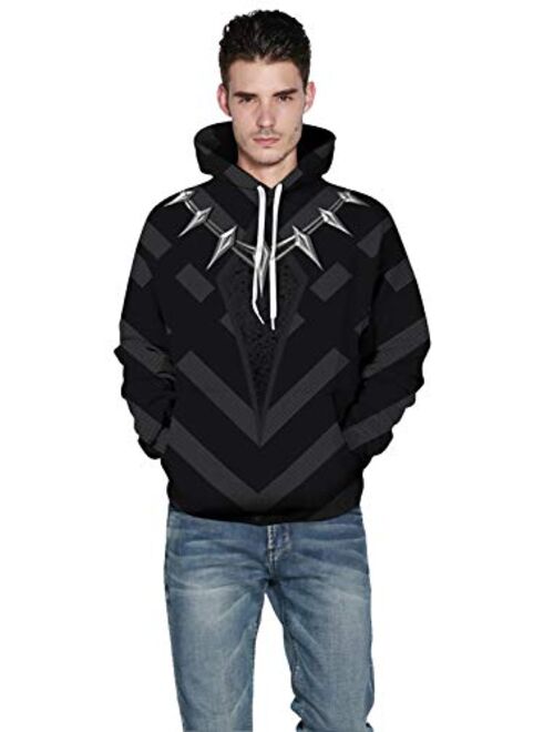 TAKUSHI HF Unisex Fashion Galaxy 3D Graphic Printed Pullover Hoodies Hooded Sweatshirts