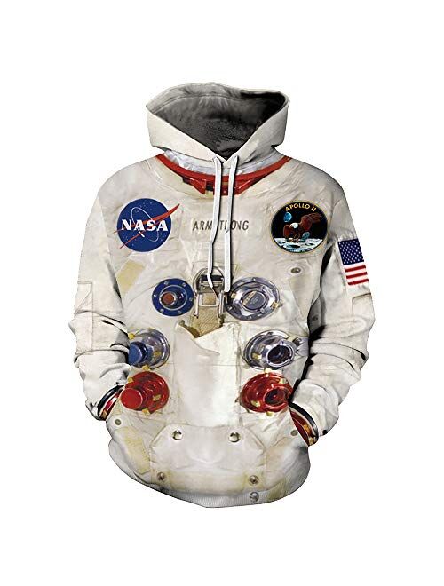 TAKUSHI HF Unisex Fashion Galaxy 3D Graphic Printed Pullover Hoodies Hooded Sweatshirts