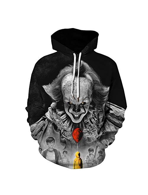 TAKUSHI HF Unisex Fashion Galaxy 3D Graphic Printed Pullover Hoodies Hooded Sweatshirts