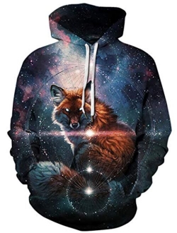 BarbedRose Men's 3D Graphic Printed Sweatshirts Hooded Top Galaxy Pattern Hoodie