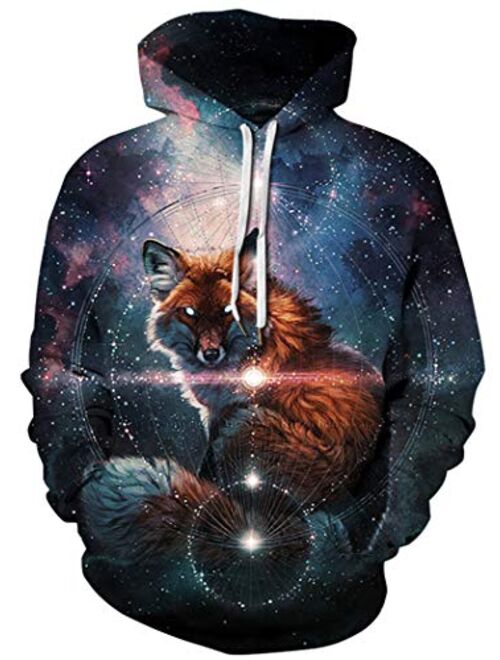 BarbedRose Men's 3D Graphic Printed Sweatshirts Hooded Top Galaxy Pattern Hoodie