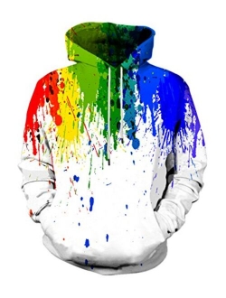 Neemanndy Unisex 3D Graphic Printed Hoodies Colorful Novelty Design Long Sleeve Sweaters with Pocket