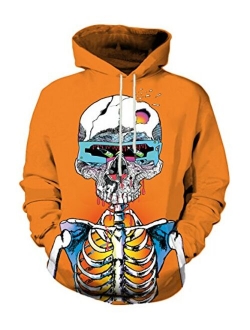 Neemanndy Unisex 3D Graphic Printed Hoodies Colorful Novelty Design Long Sleeve Sweaters with Pocket