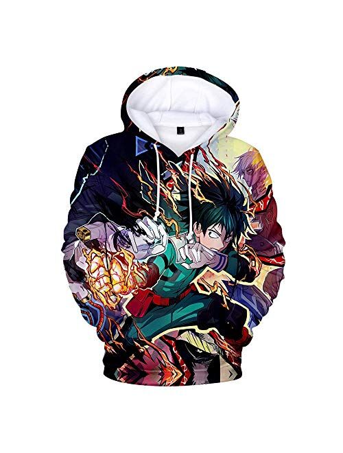 Rain Boku No Hero Academia Hoodie 3D Graphic Printed Hooded Pullover Sweatshirt