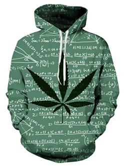 Loveternal Mens Fleece Liner Hoodies 3D Graphic Printed Novelty Pullover Hooded Sweatshirts