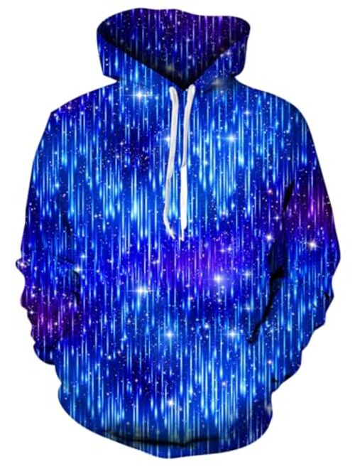 Loveternal Mens Fleece Liner Hoodies 3D Graphic Printed Novelty Pullover Hooded Sweatshirts