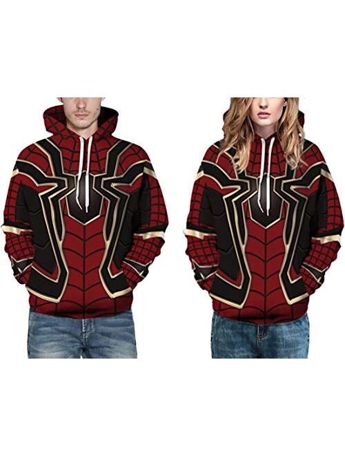 Pandolah Men's Fashion Novelty Sweatshirts Animal 3D Graphic Printed Hoodies