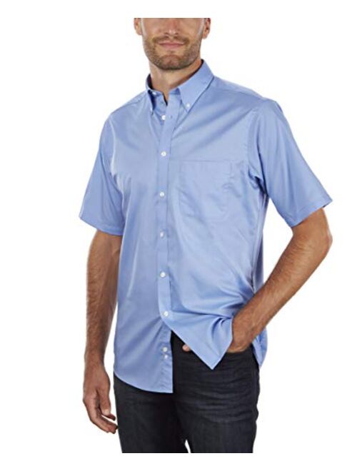 IZOD Men's Regular Fit Short Sleeve Solid Dress Shirt